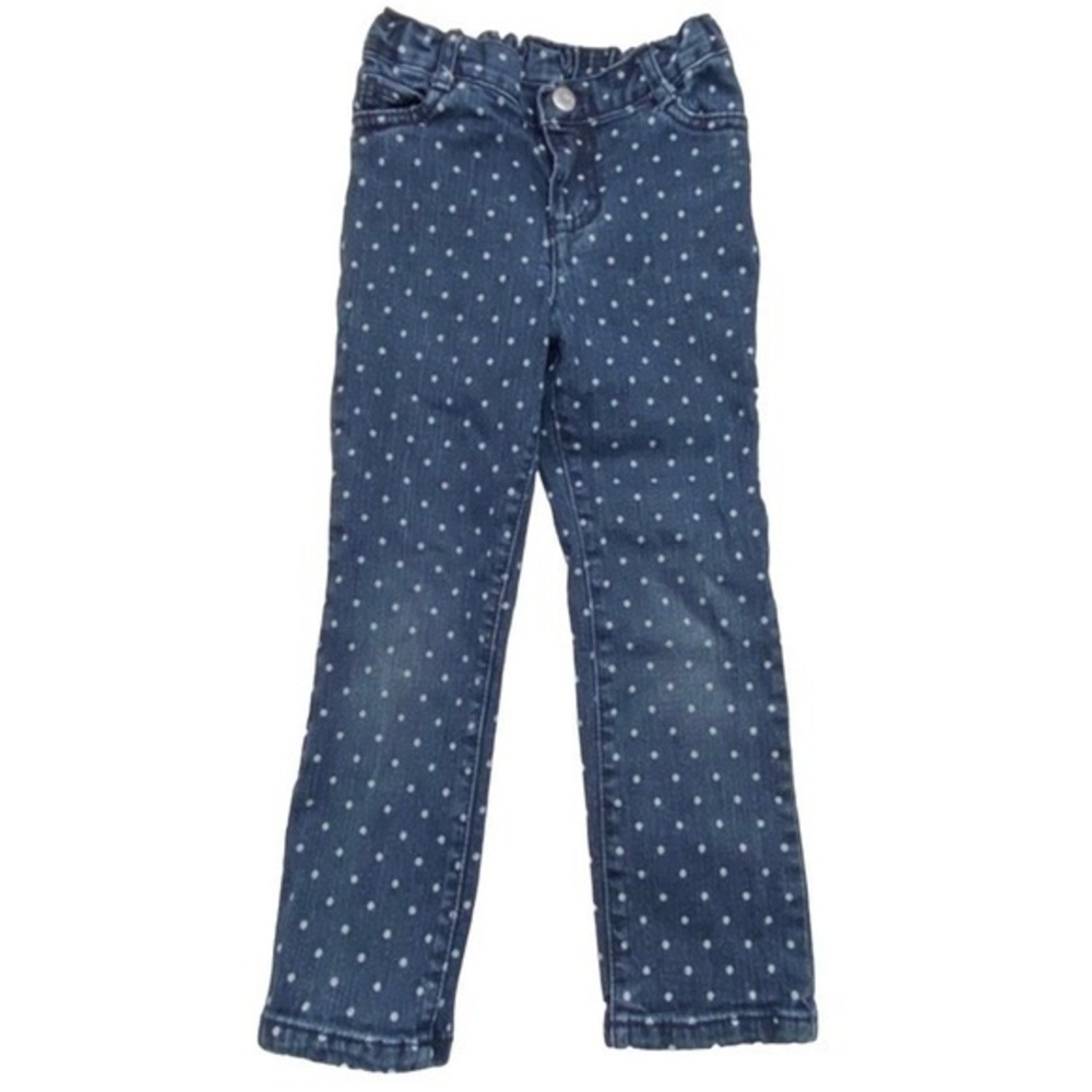 Arizona Jeans Co Skinny Jeans Toddler Girls Size 4T Polka Dot Blue Denim